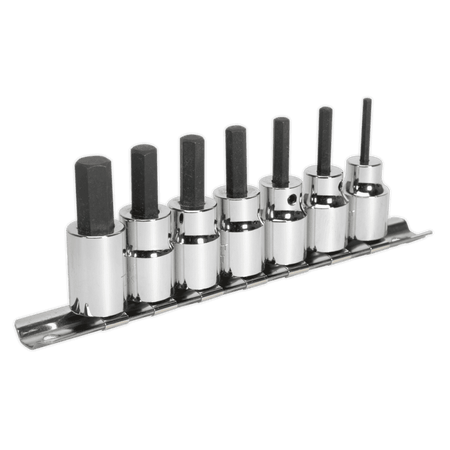 Sealey Hex Socket Bit Set 7pc 3/8"Sq Drive Metric Model No-AK62253