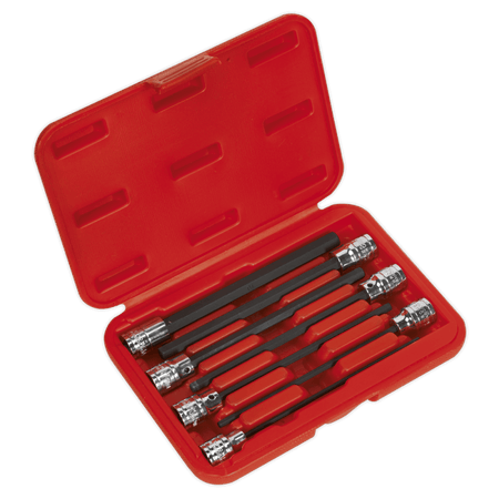 Sealey Hex Socket Bit Set 7pc 3/8"Sq Drive 150mm Metric Model No-AK62255