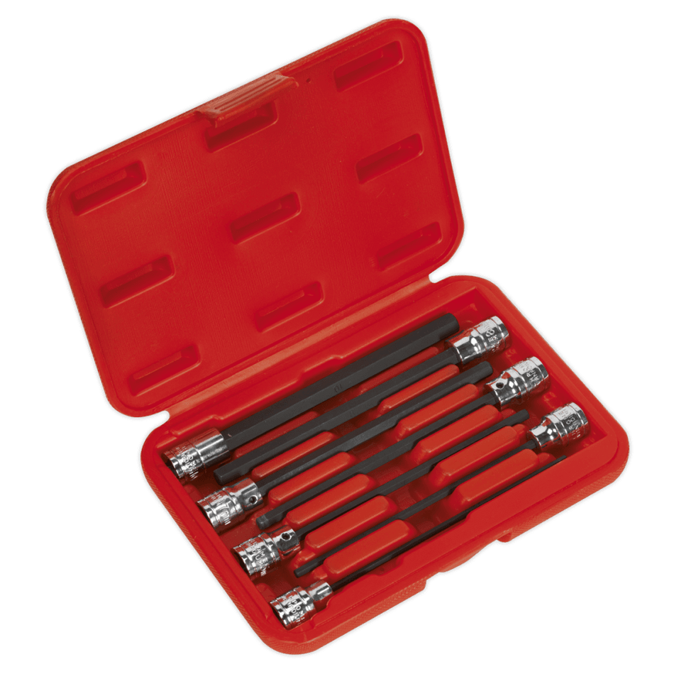 Sealey Hex Socket Bit Set 7pc 3/8"Sq Drive 150mm Metric Model No-AK62255