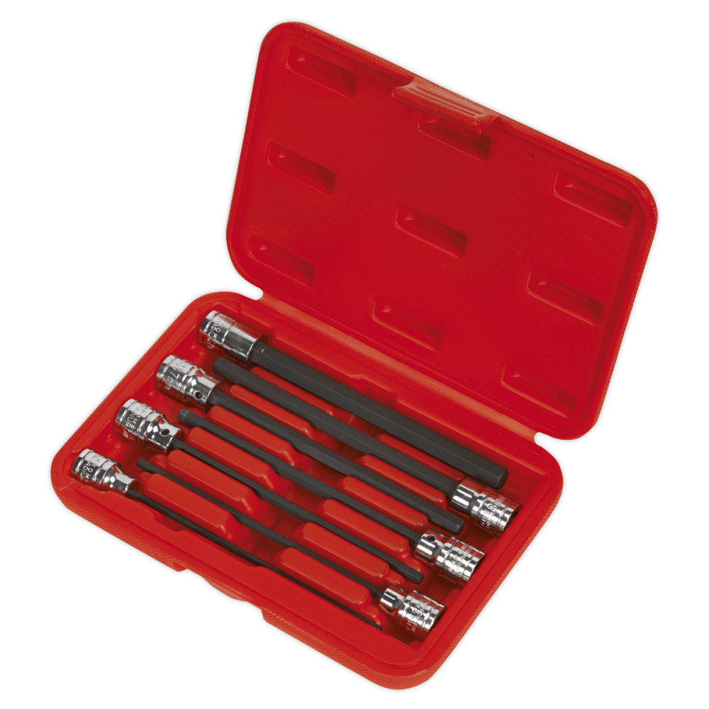 Sealey Hex Socket Bit Set 7pc 3/8"Sq Drive 150mm Metric Model No-AK62255