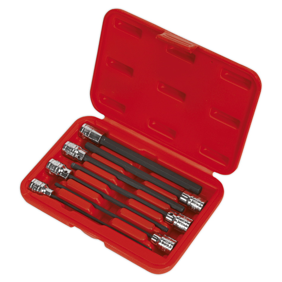 Sealey Hex Socket Bit Set 7pc 3/8"Sq Drive 150mm Metric Model No-AK62255