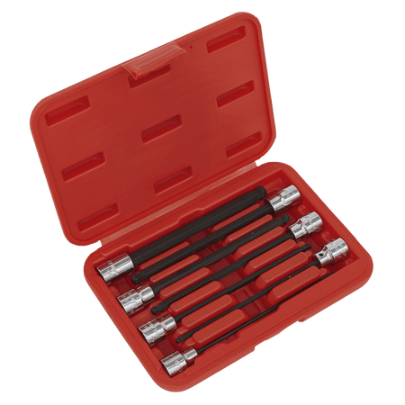 Sealey Ball-End Hex Socket Bit Set 7pc 3/8"Sq Drive 150mm Metric Model No-AK62257