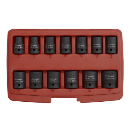 Sealey Impact Socket Set 13pc 1/2"Sq Drive Total Drive Model No-AK5613TD