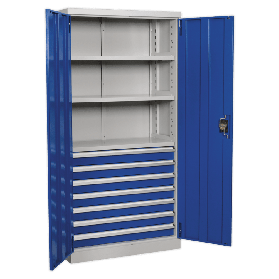 Sealey Industrial Cabinet 7 Drawer 3 Shelf 1800mm Model No-APICCOMBO7