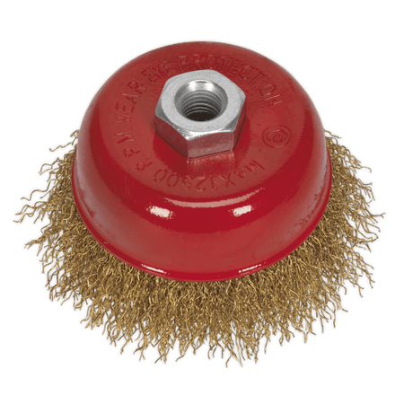 Sealey Brassed Steel Cup Brush 75mm M14 x 2mm Model No-CBC752