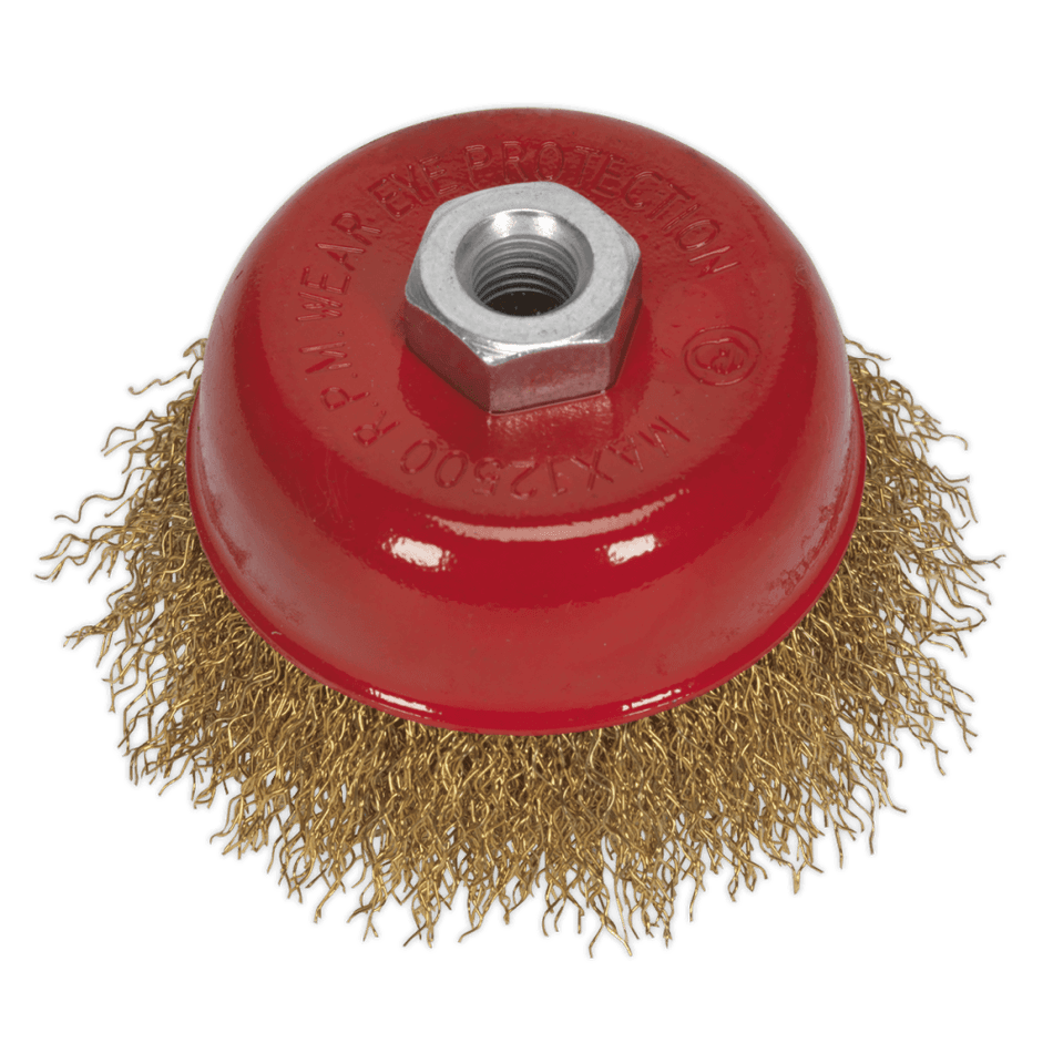 Sealey Brassed Steel Cup Brush 75mm M14 x 2mm Model No-CBC752