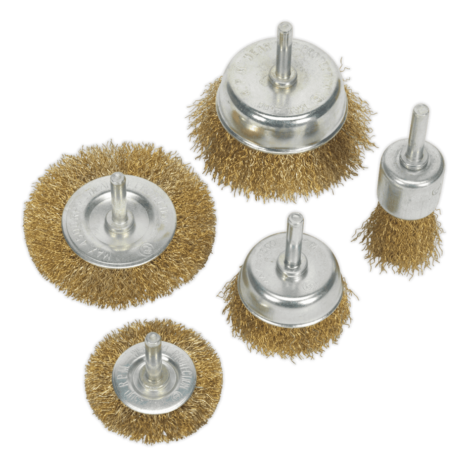Sealey Wire Brush Set 5pc Brassed Model No-BWBS05