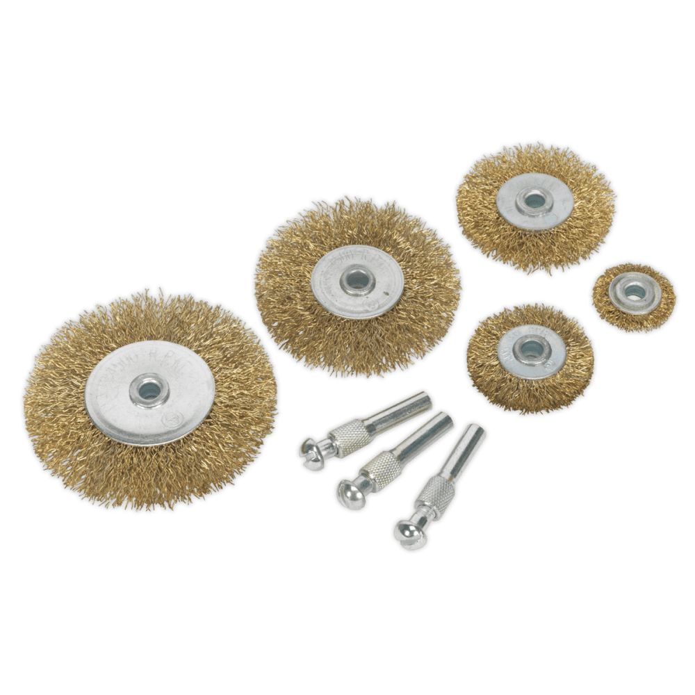 Sealey Wire Brush Set 8pc Brassed Model No-BWBS08