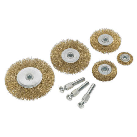 Sealey Wire Brush Set 8pc Brassed Model No-BWBS08