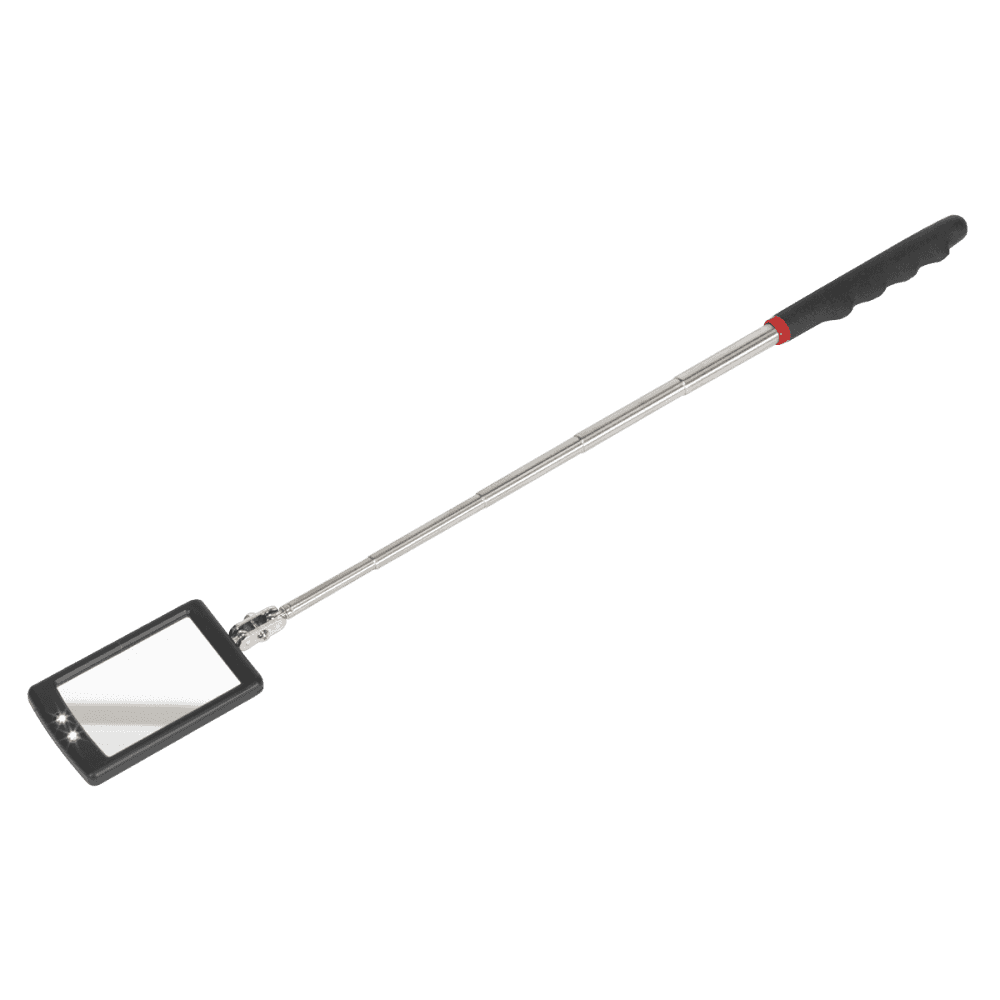 Sealey Telescopic Inspection Mirror 65 x 40mm with 2 LEDs Model No-S0948