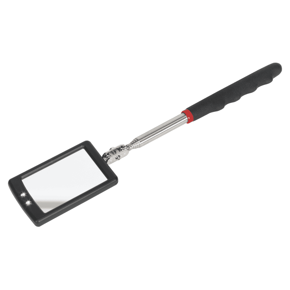 Sealey Telescopic Inspection Mirror 65 x 40mm with 2 LEDs Model No-S0948