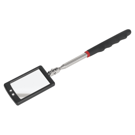 Sealey Telescopic Inspection Mirror 65 x 40mm with 2 LEDs Model No-S0948