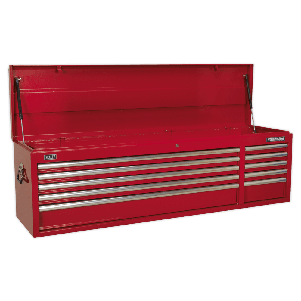 Sealey Topchest 10 Drawer with Ball Bearing Runners Heavy-Duty - Red Model No-AP6610