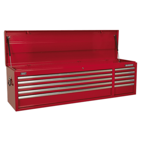 Sealey Topchest 10 Drawer with Ball Bearing Runners Heavy-Duty - Red Model No-AP6610