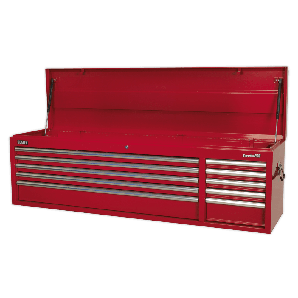 Sealey Topchest 10 Drawer with Ball Bearing Runners Heavy-Duty - Red Model No-AP6610