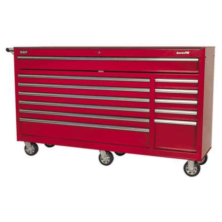 Sealey Rollcab 12 Drawer with Ball Bearing Runners Heavy-Duty - Red Model No-AP6612