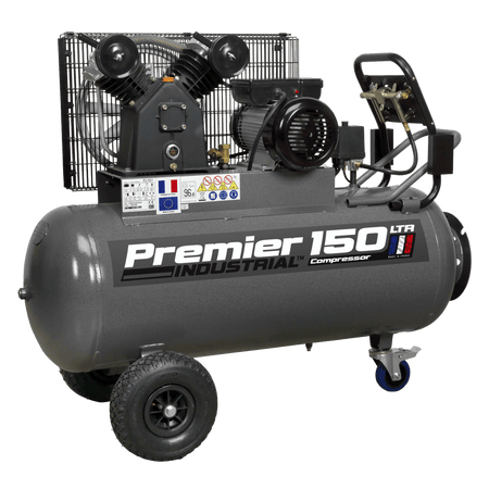 Sealey Compressor 150ltr Belt Drive 3hp with Front Control Panel Model No-SAC3153B