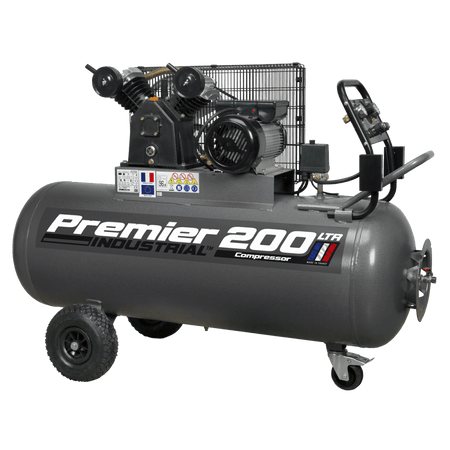 Sealey Compressor 200ltr Belt Drive 3hp with Front Control Panel Model No-SAC3203B