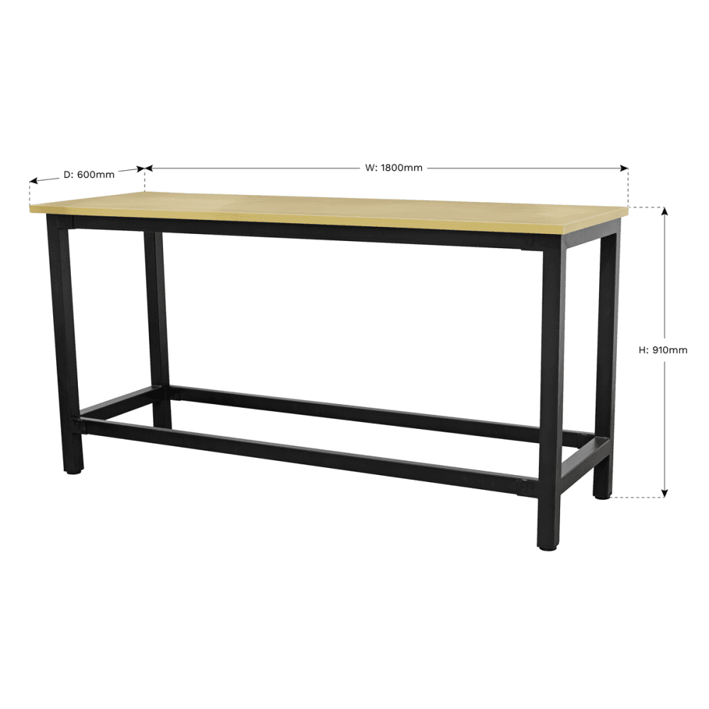 Sealey Workbench 1.8mtr Steel with 25mm Wood Top Model No-AP0618