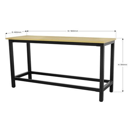 Sealey Workbench 1.8mtr Steel with 25mm Wood Top Model No-AP0618