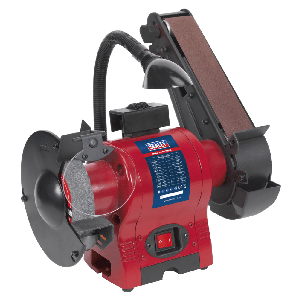 Sealey Bench Grinder 150mm with 50mm Belt Sander & Work Light 250W/230V Model No-BG150BS