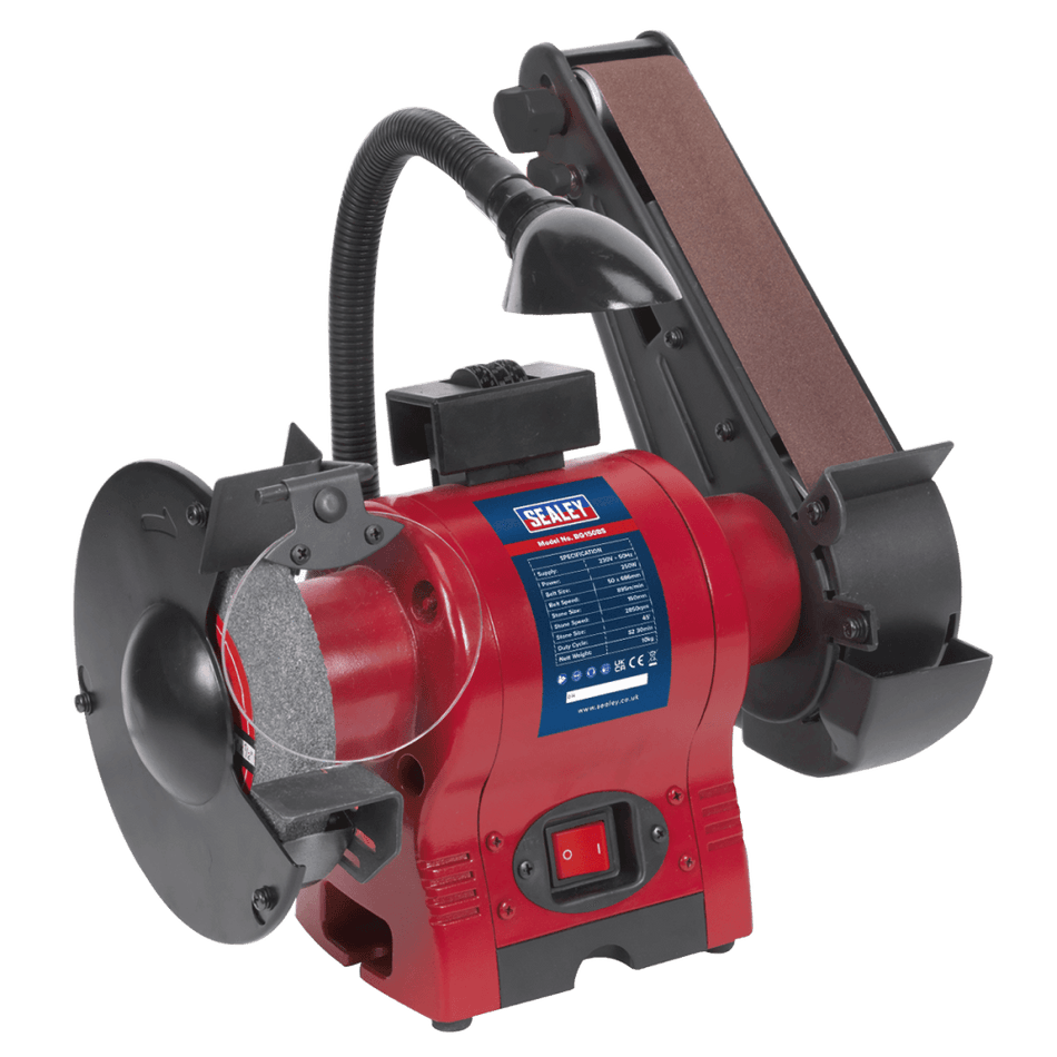 Sealey Bench Grinder 150mm with 50mm Belt Sander & Work Light 250W/230V Model No-BG150BS