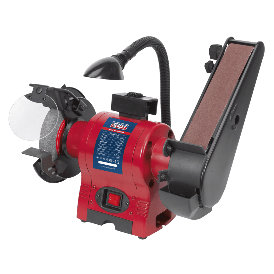 Sealey Bench Grinder 150mm with 50mm Belt Sander & Work Light 250W/230V Model No-BG150BS