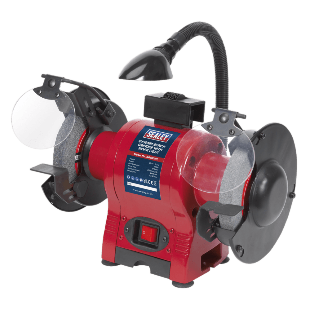Sealey Bench Grinder 150mm with Work Light 250W/230V Model No-BG150WL
