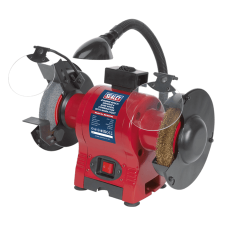 Sealey Bench Grinder 150mm & Wire Wheel Combination with Work Light 250W/230V Model No-BG150XWL