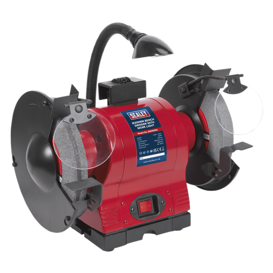 Sealey Bench Grinder 200mm with Work Light 550W/230V Model No-BG200WL