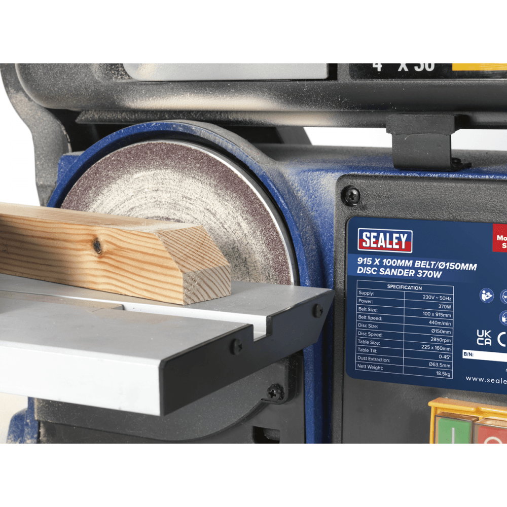 Sealey Belt/Disc Sander 100 x 915mm/ 150 370W/230V Model No-SM914