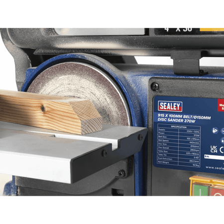 Sealey Belt/Disc Sander 100 x 915mm/ 150 370W/230V Model No-SM914