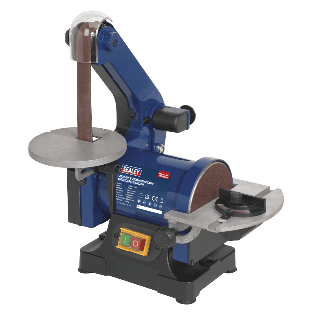 Sealey Belt/Disc Sander 25 x 762mm/125mm 250W/230V Model No-SM750