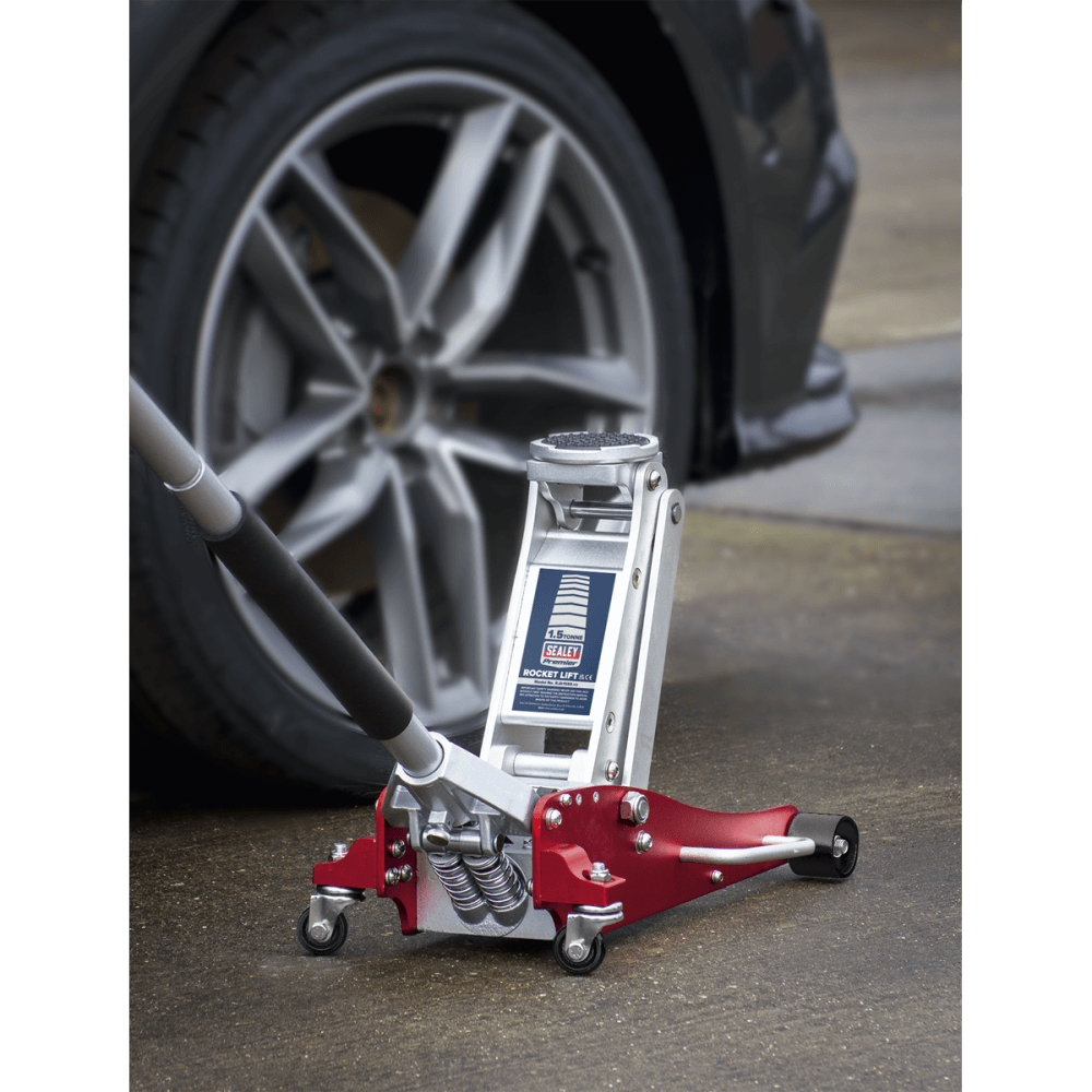 Sealey Trolley Jack 1.5tonne Low Entry Aluminium Rocket Lift Model No-RJA1550