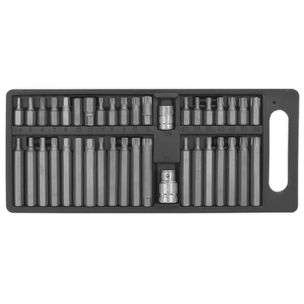 Sealey TRX-Star/Spline/Hex Bit Set 40pc 3/8" & 1/2"Sq Drive Model No-S0982