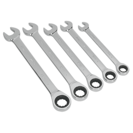 Sealey Combination Ratchet Spanner Set 5pc Metric Model No-S0985