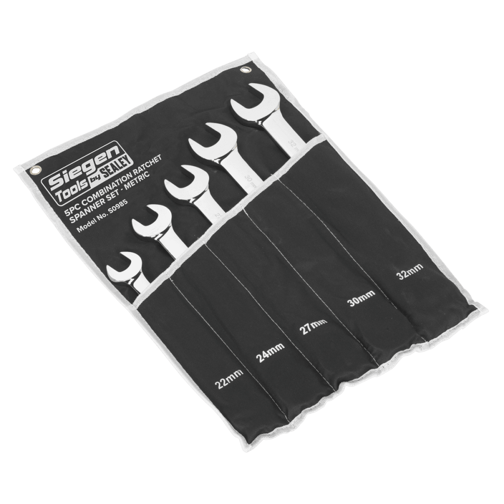 Sealey Combination Ratchet Spanner Set 5pc Metric Model No-S0985