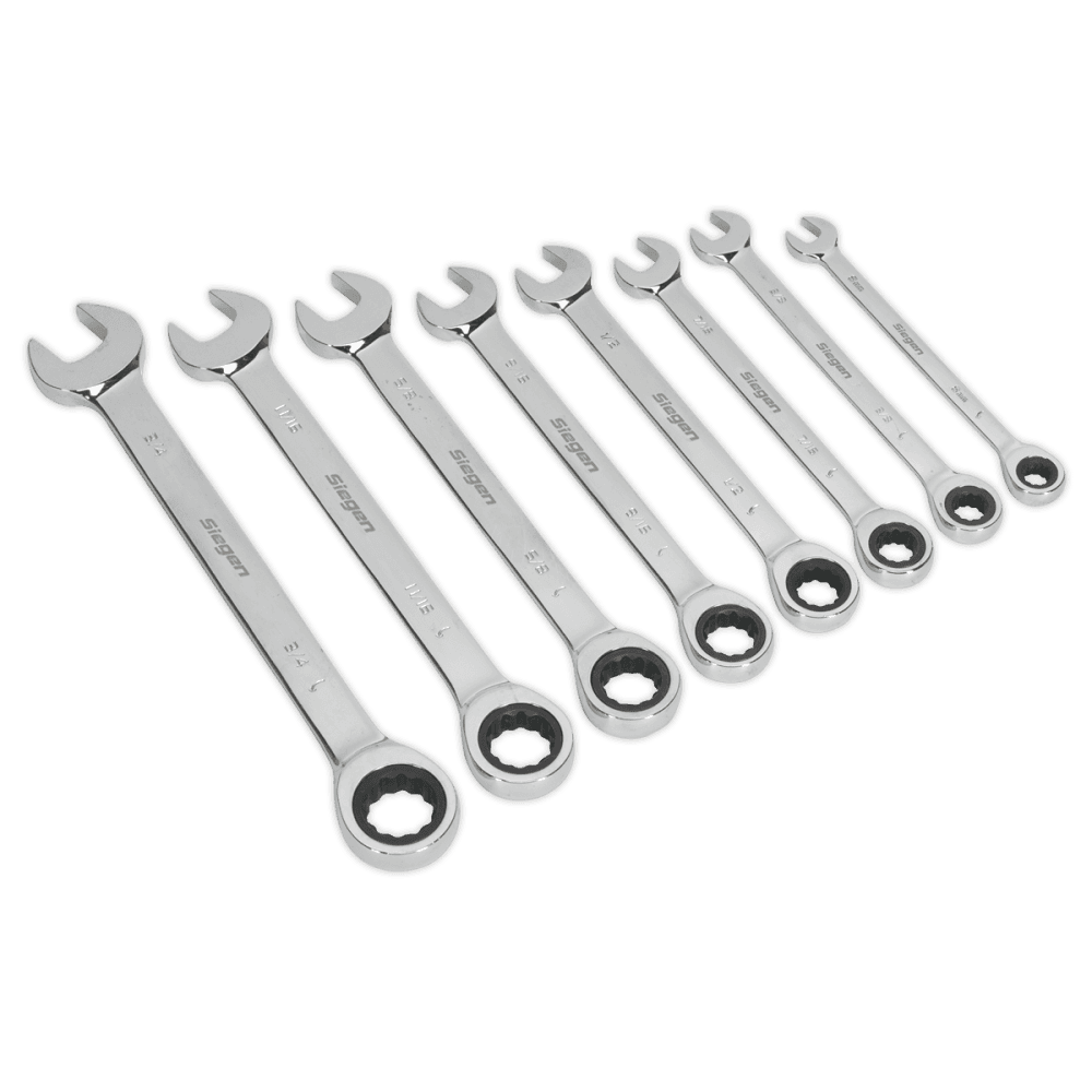 Sealey Combination Ratchet Spanner Set 8pc Imperial Model No-S0984