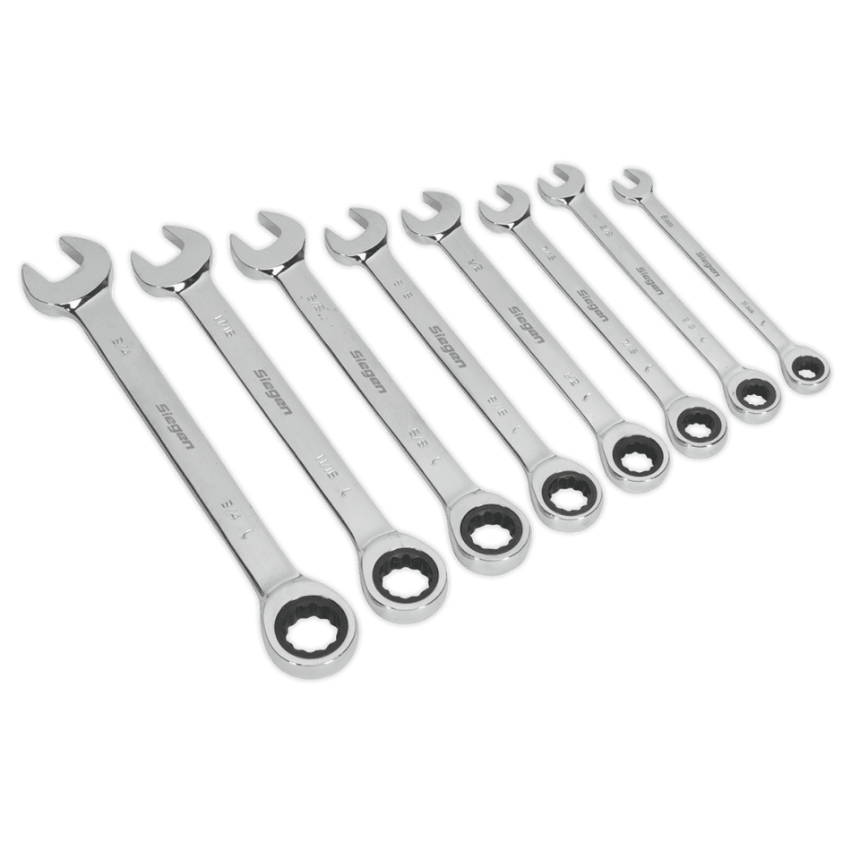 Sealey Combination Ratchet Spanner Set 8pc Imperial Model No-S0984