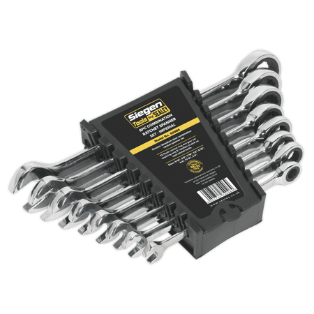 Sealey Combination Ratchet Spanner Set 8pc Imperial Model No-S0984