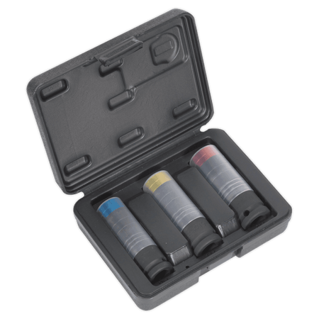 Sealey Alloy Wheel Ultra-Power Impact Socket Set 3pc 1/2"Sq Drive Model No-SX039