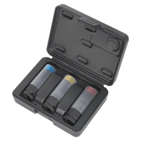 Sealey Alloy Wheel Ultra-Power Impact Socket Set 3pc 1/2"Sq Drive Model No-SX039