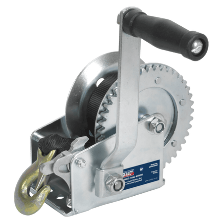 Sealey Geared Hand Winch 540kg Capacity with Webbing Strap Model No-GWW1200M