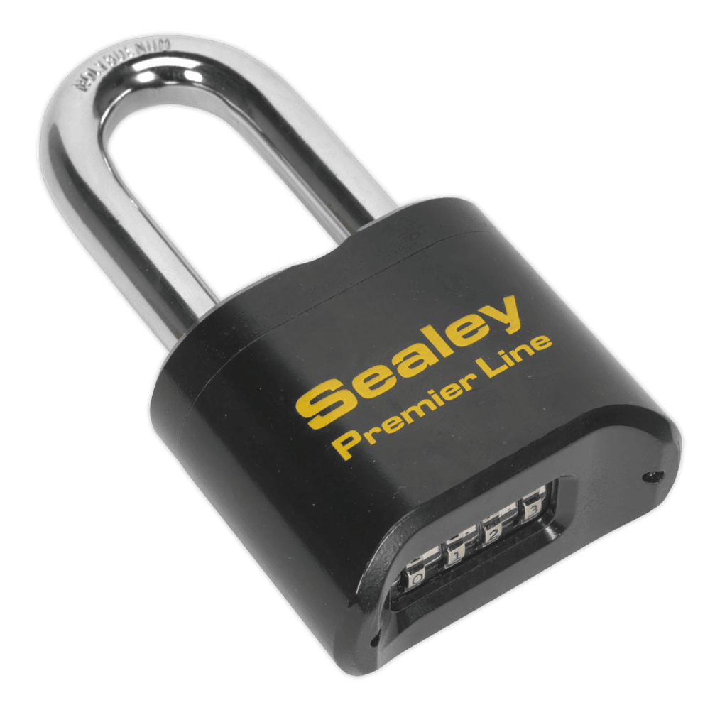 Sealey Steel Body Combination Padlock Long Shackle 62mm Model No-PL603L