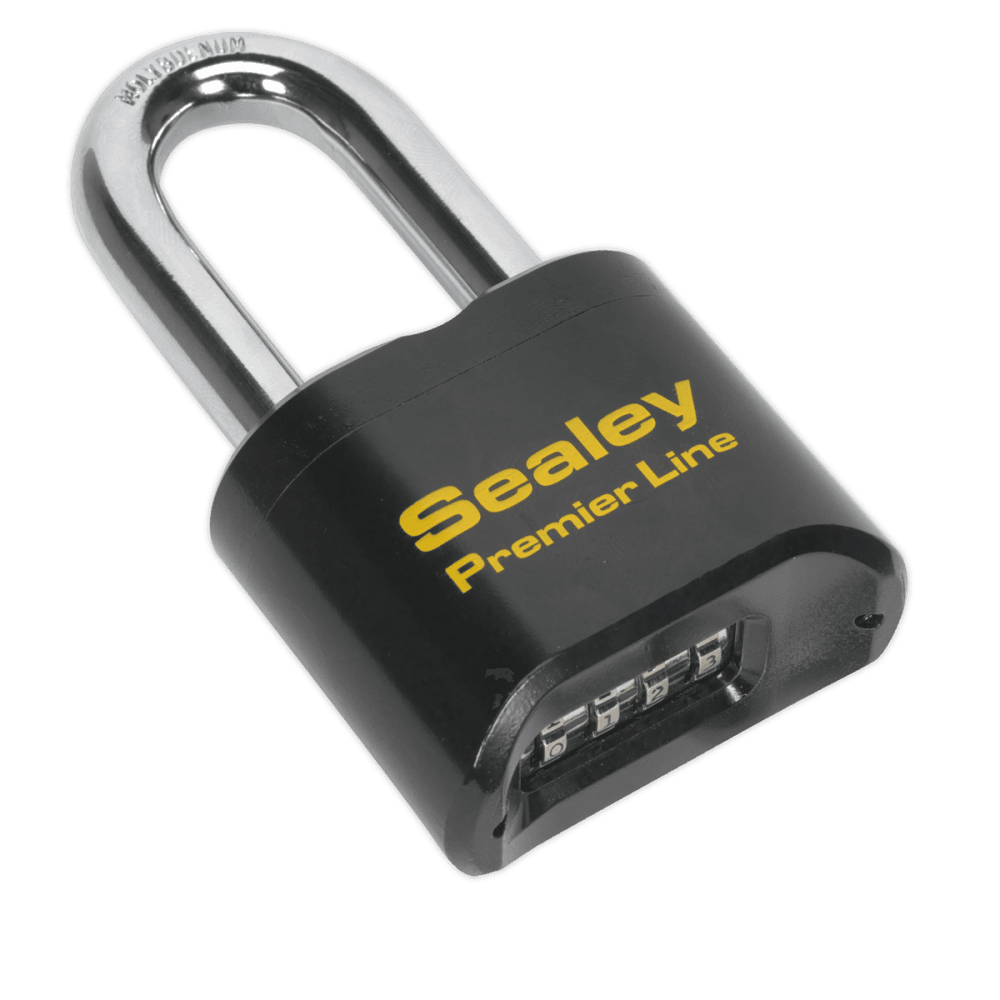 Sealey Steel Body Combination Padlock Long Shackle 62mm Model No-PL603L