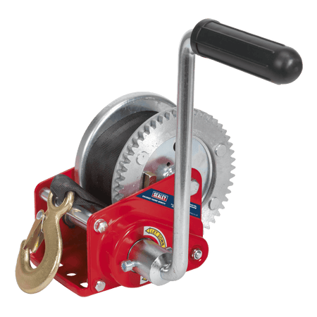 Sealey Geared Hand Winch with Brake & Webbing 540kg Capacity Model No-GWW1200B