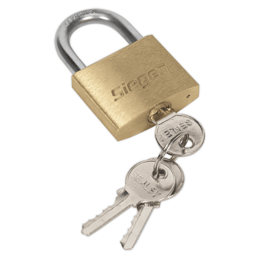Sealey Brass Body Padlock with Brass Cylinder 40mm Model No-S0987