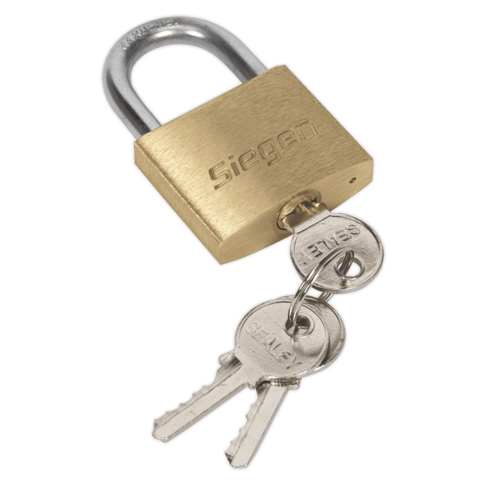 Sealey Brass Body Padlock with Brass Cylinder 40mm Model No-S0987