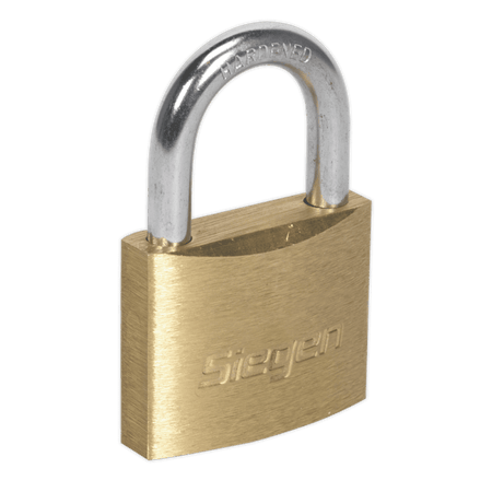 Sealey Brass Body Padlock with Brass Cylinder 40mm Model No-S0987