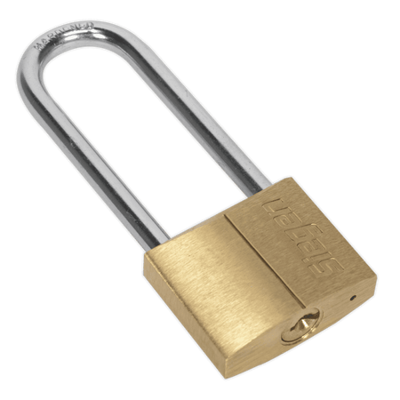 Sealey Brass Body Padlock with Brass Cylinder Long Shackle 40mm Model No-S0989